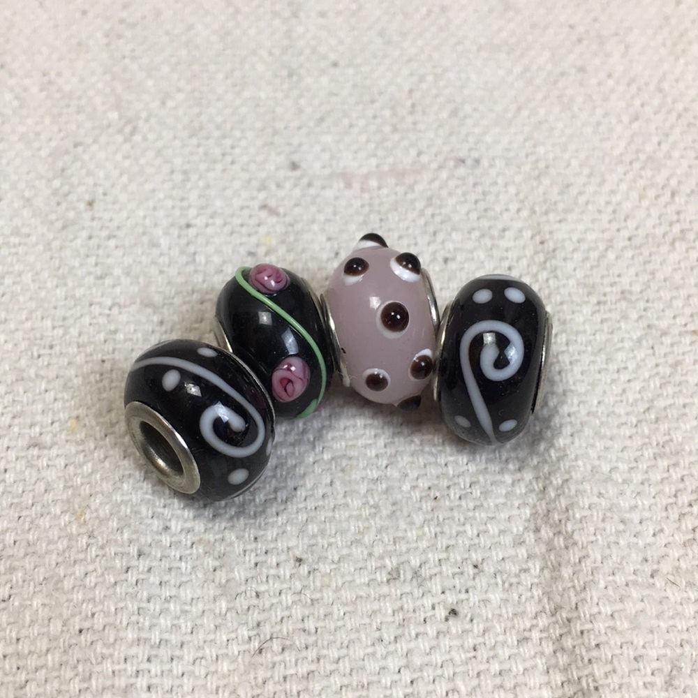 Glass Bead Charms for European charm bracelet